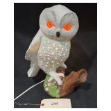 Vtg Ceramic Wise Owl 15' Accent Night Light Statue