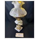 Fenton Painted Signed Lamp Violets In The Snow
