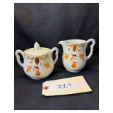 Hall's China Jewel Autumn Leaf Cream & Sugar Bowl
