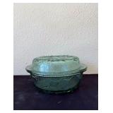 Vintage Green Orchard Fruit Casserole Dish