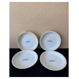 Vintage Blue Corn Flower Pie Plates X4