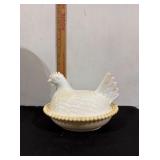 Vintage Indianana Milk Glass Hen on a Nest