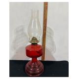 Vintage Ruby Red Kerosene Lamp