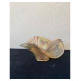 Vintage Marigold Ruffled Carnival Glass Bowl