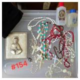 Plastic Rosaries, Holy Water, Framed Blessed...