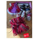 Christmas cards, figurines, Hat, Glass Block