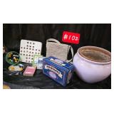 Double 12 dominos set, flower pot, purse, 3...