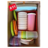 Tupperware cups, containers, coasters