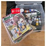 Wood craft projects magazines, paint, brushes