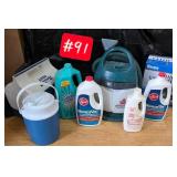Igloo cooler, water thermos, carpet cleaners,...