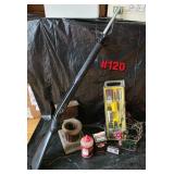 BBGun & ammo, Gun cleaning kit, wooden toilet,...