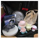 Plates, Cups, Frying Pan, Binoculars
