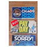Boardgames - Chaos, PayDay, Sorry