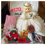 Christmas Items: Ornaments, Crochet Angel, Tree...