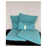 Teal Patio Cushions x4