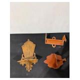 Vintage Carved Wood Wall Shelves x3
