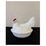 Vintage Westmoreland Milk Glass Hen on a Nest