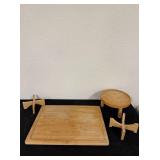 Wooden Cutting Board and Dish Holders
