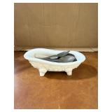 Avon Milk Glass Soap Dish & Spoons & Drawer Pulls