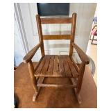 Vintage Wooden Child Sized Rocking Chair &...