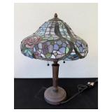 Vintage Metal Stained Glass Table Lamp X1