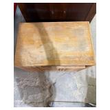 Vintage Oak Wood Media Cabinet on Wheels