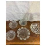 Vintage Clear Glass Bowls & Cake Plate