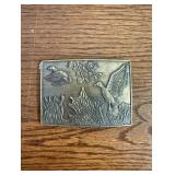 Vintage Brass-Toned Belt Buckle w/ Ducks