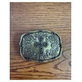 Vintage Western Scroll & Floral Cross Buckle