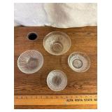 Small Vintage Clear Glass Bowls x4