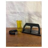 Master 3 Hole Punch, Yellow Vase, Leather Belt