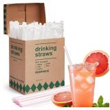 500 PCS Individually Wrapped Plastic Straws