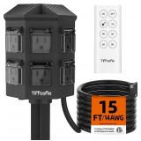 Outdoor Power Strip with 15 FT Extension Cord
