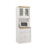 China Cabinet White with Microwave Shelf