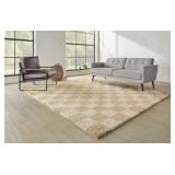 Harley Cream 6 ft. 7 in. x 9 ft.Checkered Area Rug