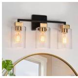 18 in. 3-Light Brass Bathroom Vanity Light