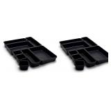 Drawer Organizer Bins,Black 8-Piece Set, Pack of 2