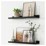 Floating Shelves Set of 2, 24 Inches, Black