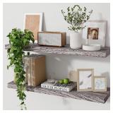24In Wide Rustic Wooden Floating Shelves,Set of 2
