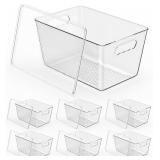 6 Pack Clear Stackable Storage Bins with Lids