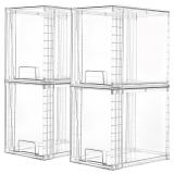 Vtopmart 4 Pack Clear Stackable Storage Drawers