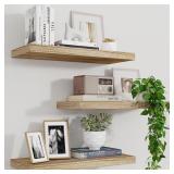 17In Wide Rustic Wooden Floating Shelves Set of 3
