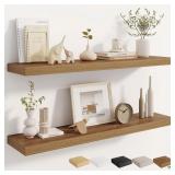 48 In Wide Rustic Wooden Floating Shelves-Set of 2
