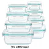 8 Pack Glass Food Storage Containers/Airtight Lids