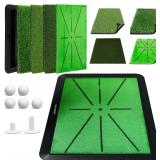 Golf Practice Mat with Swing Path Tracker