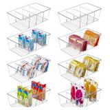 8 Pack Food Storage Organizer Bins