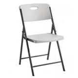 Almond Resin Seat Folding Office Chair (Set of 1)