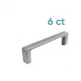 Chrome Rectangular Bar Drawer Pull 6 -Pack
