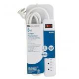 6Outlet 1875 Watts White Indoor AC Surge Protector