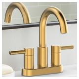 4-in 2handle Bathroom Sink Faucet/Drain/Deck Plate